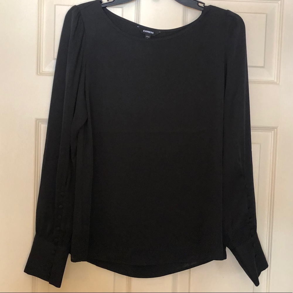EXPRESS black silky blouse, size small